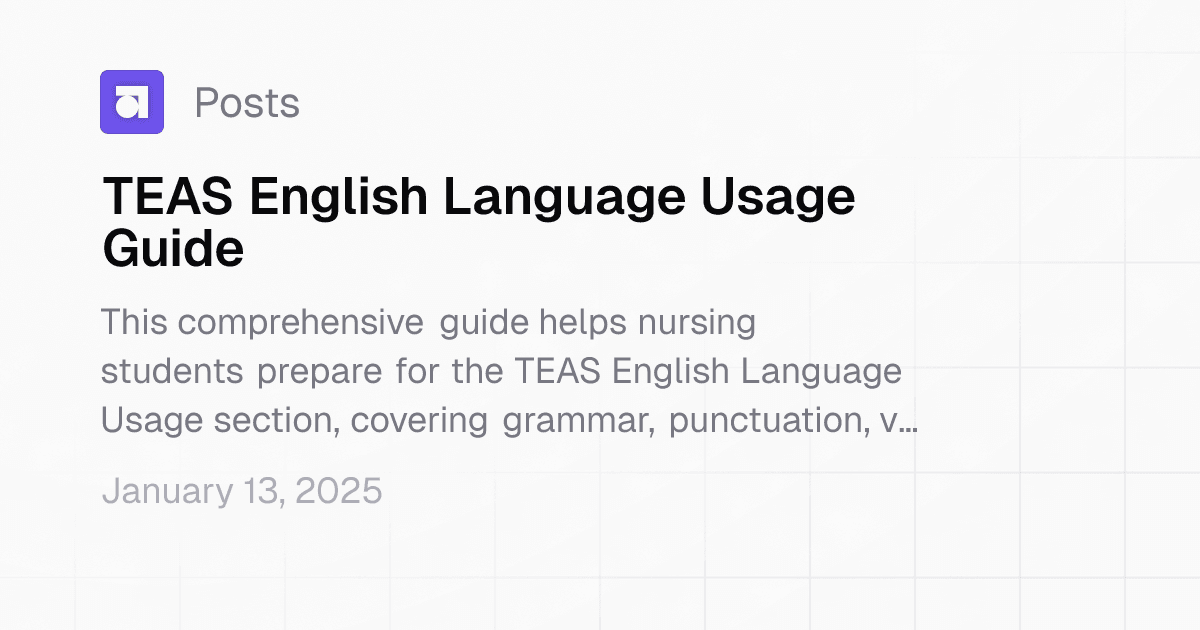 TEAS English Language Usage Guide | Study Guide Maker