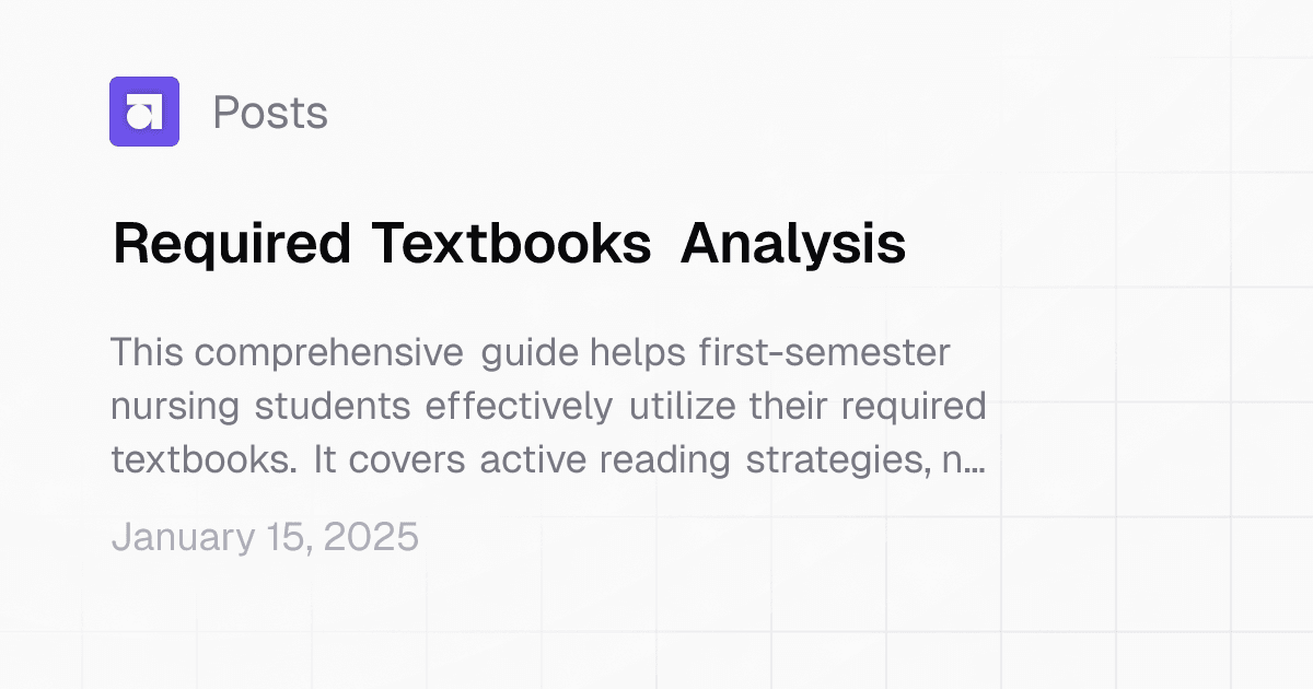 Required Textbooks Analysis | Study Guide Maker
