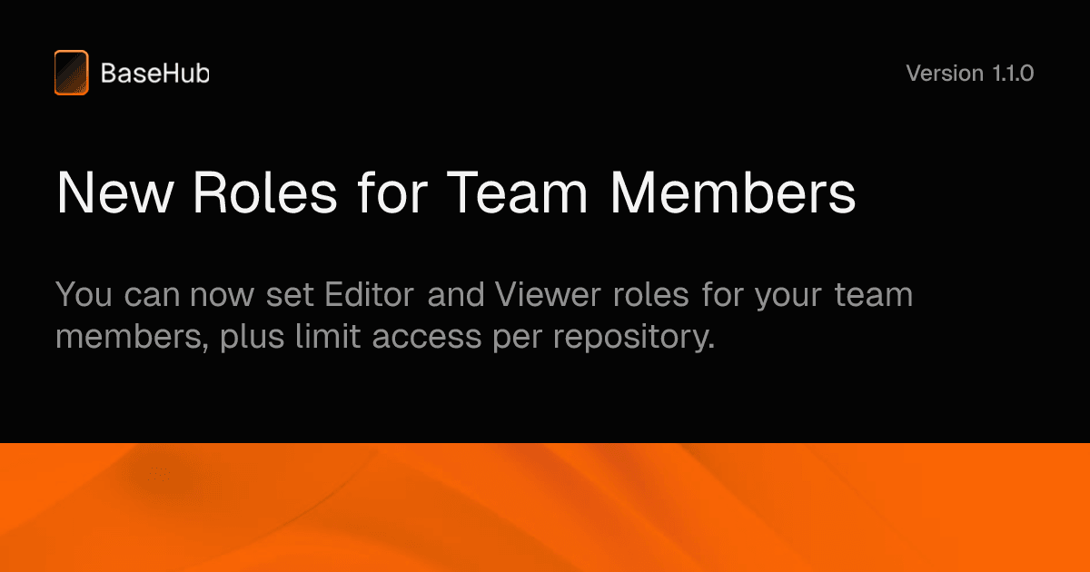 New Roles for Team Members | Changelog — BaseHub